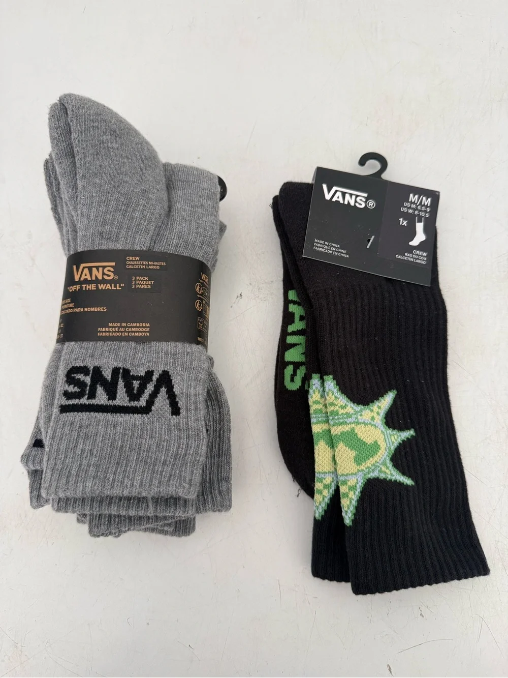 Vans Men’s Crew Socks (4 pairs total)
